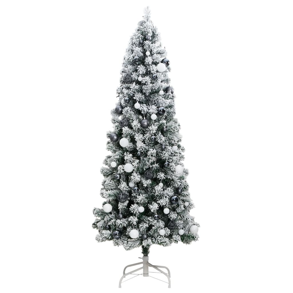 vidaXL Artificial Hinged Christmas Tree 300 LEDs & Ball Set 70.9"-2