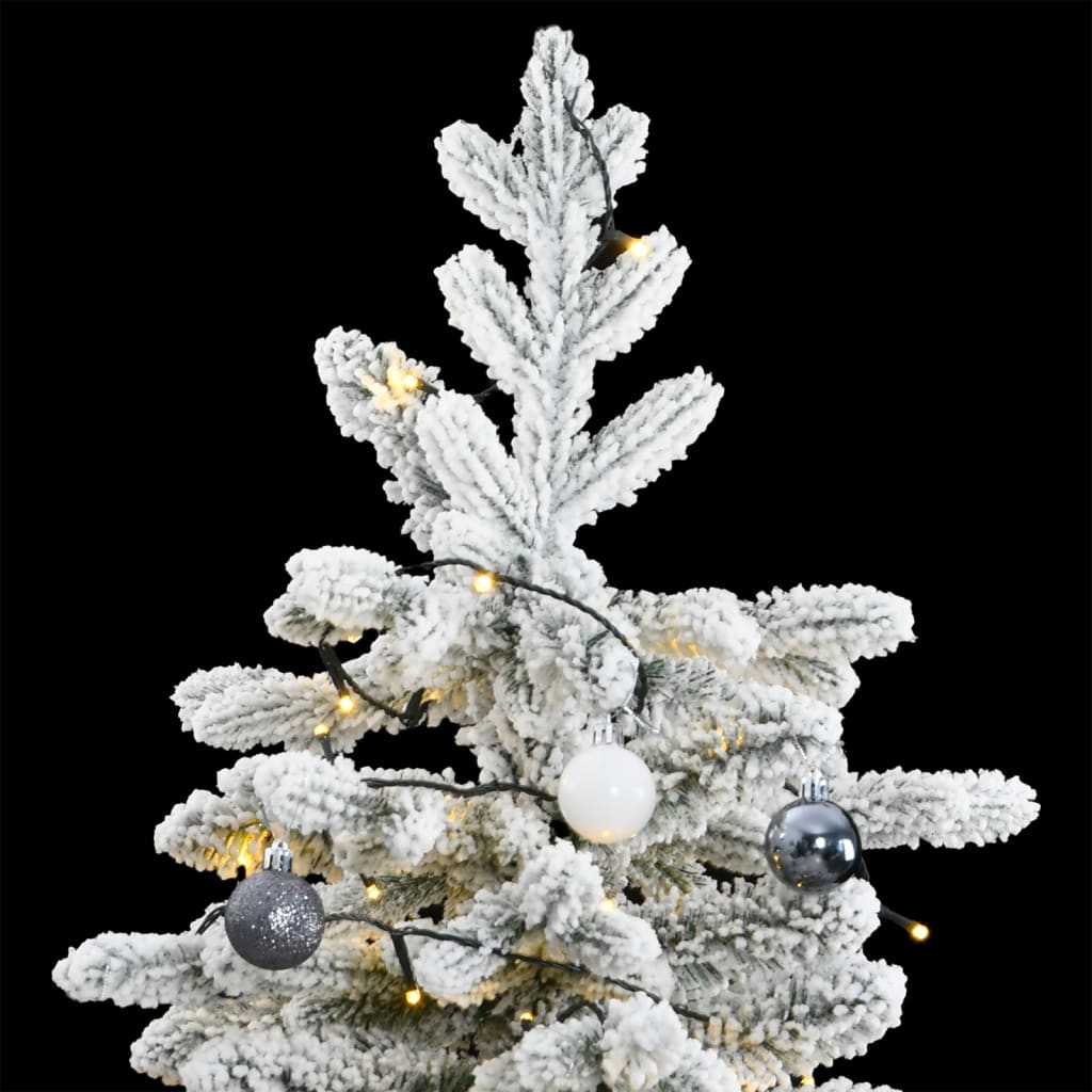 vidaXL Artificial Hinged Christmas Tree 300 LEDs & Ball Set 70.9"-0