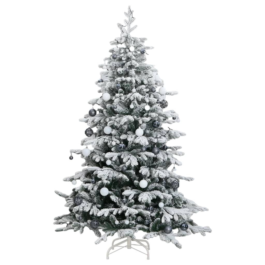 vidaXL Artificial Hinged Christmas Tree 300 LEDs & Ball Set 70.9"-2