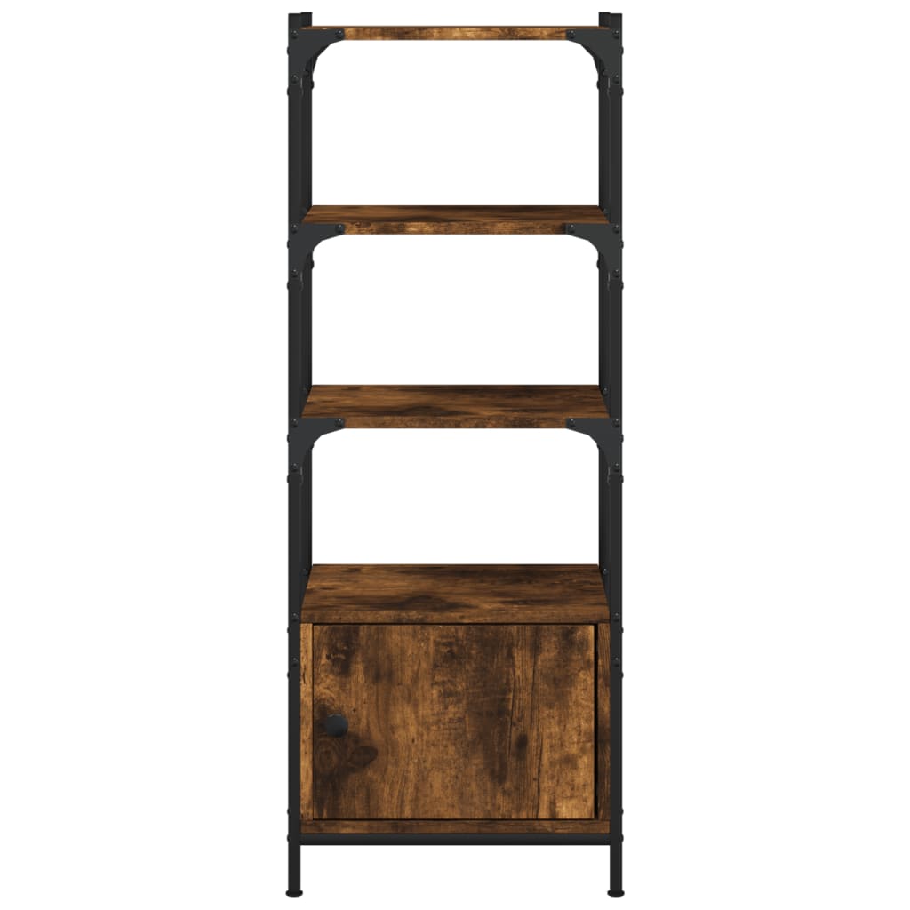 vidaXL Bookcase 3-Tier Smoked Oak 16.1"x11.8"x43.1" Engineered Wood-3