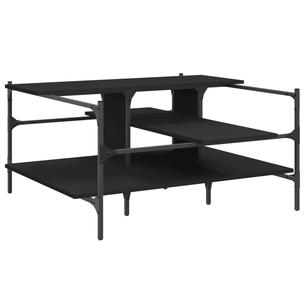 vidaXL Coffee Table Black 39.4"x39.4"x19.1" Engineered Wood-0