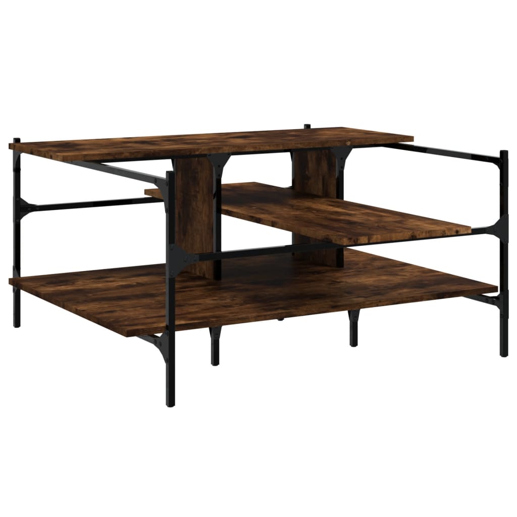 vidaXL Coffee Table Black 39.4"x39.4"x19.1" Engineered Wood-8