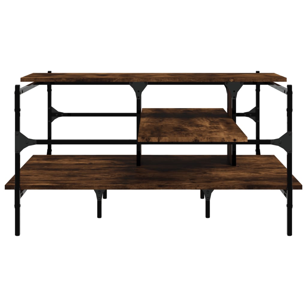 vidaXL Coffee Table Black 39.4"x39.4"x19.1" Engineered Wood-12