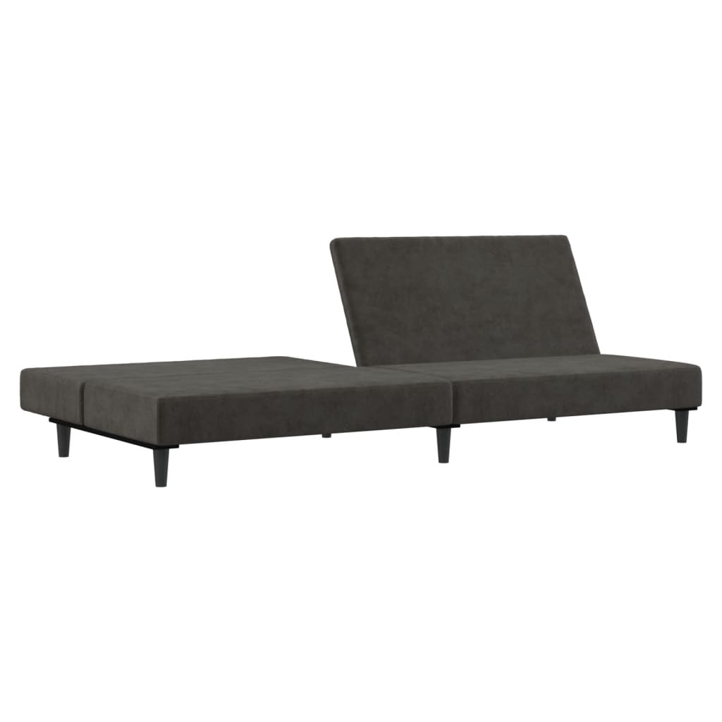 vidaXL 2-Seater Sofa Bed Dark Gray Velvet-2