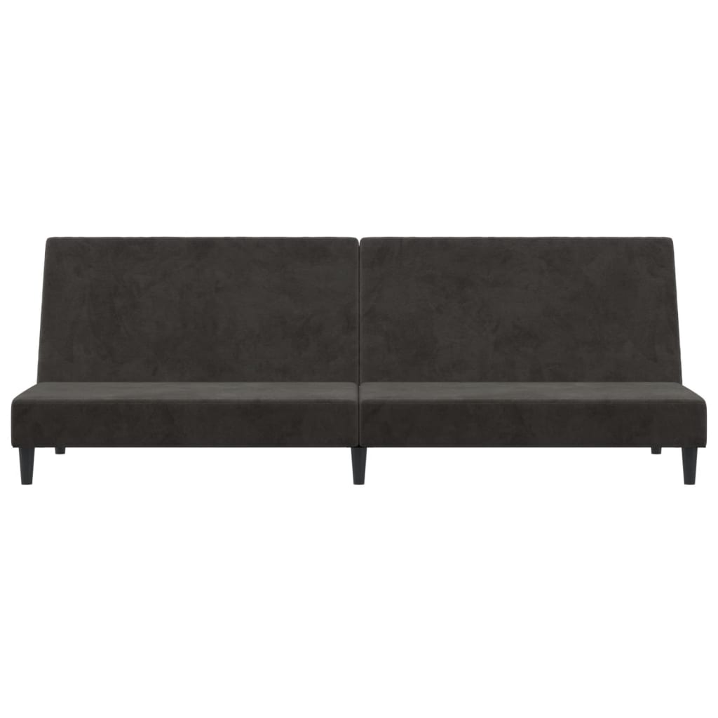 vidaXL 2-Seater Sofa Bed Dark Gray Velvet-3