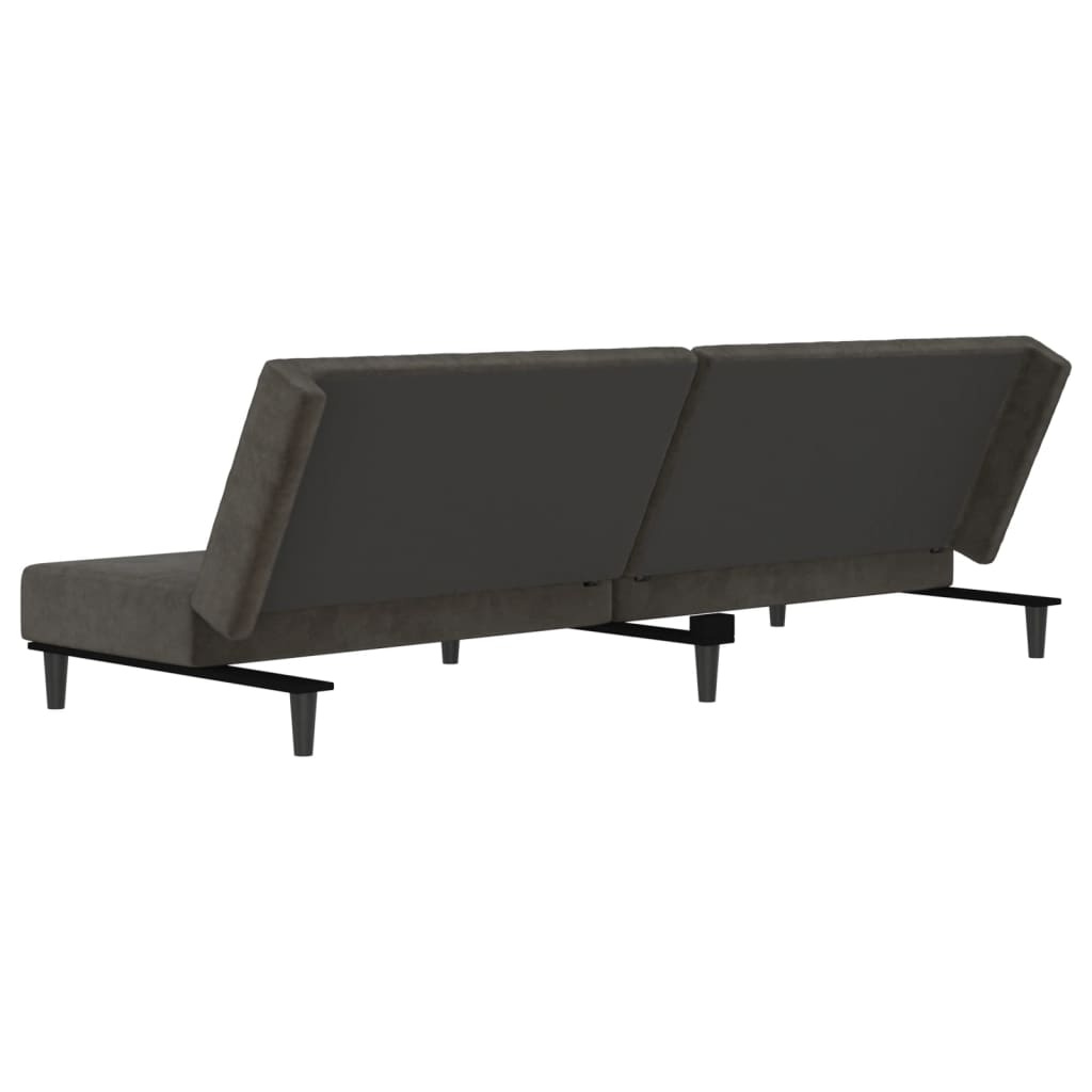 vidaXL 2-Seater Sofa Bed Dark Gray Velvet-6