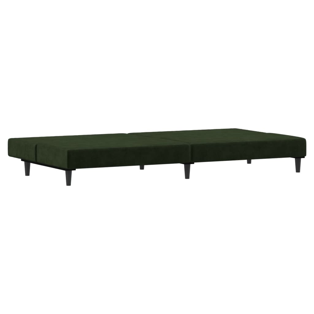 vidaXL 2-Seater Sofa Bed Dark Green Velvet-5