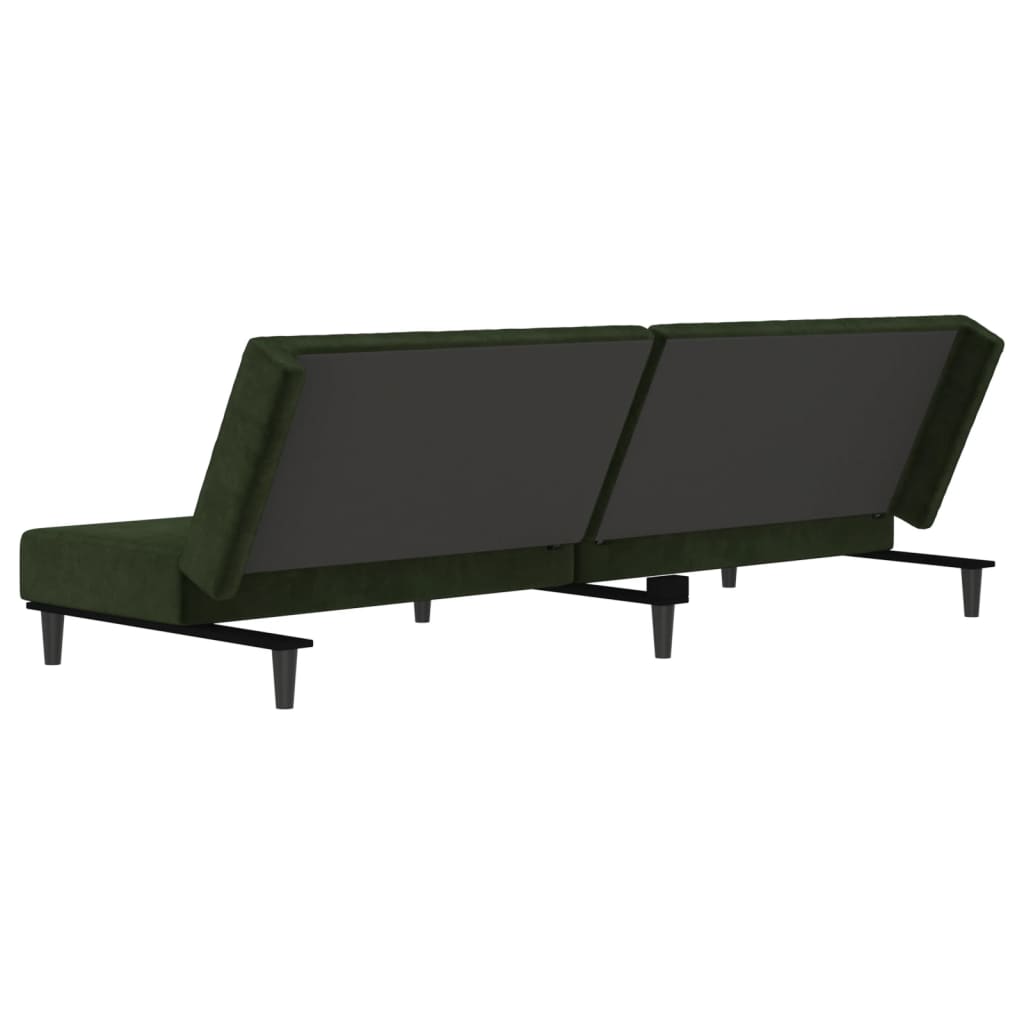 vidaXL 2-Seater Sofa Bed Dark Green Velvet-7