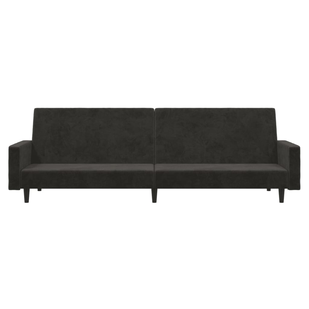 vidaXL 2-Seater Sofa Bed Dark Gray Velvet-4