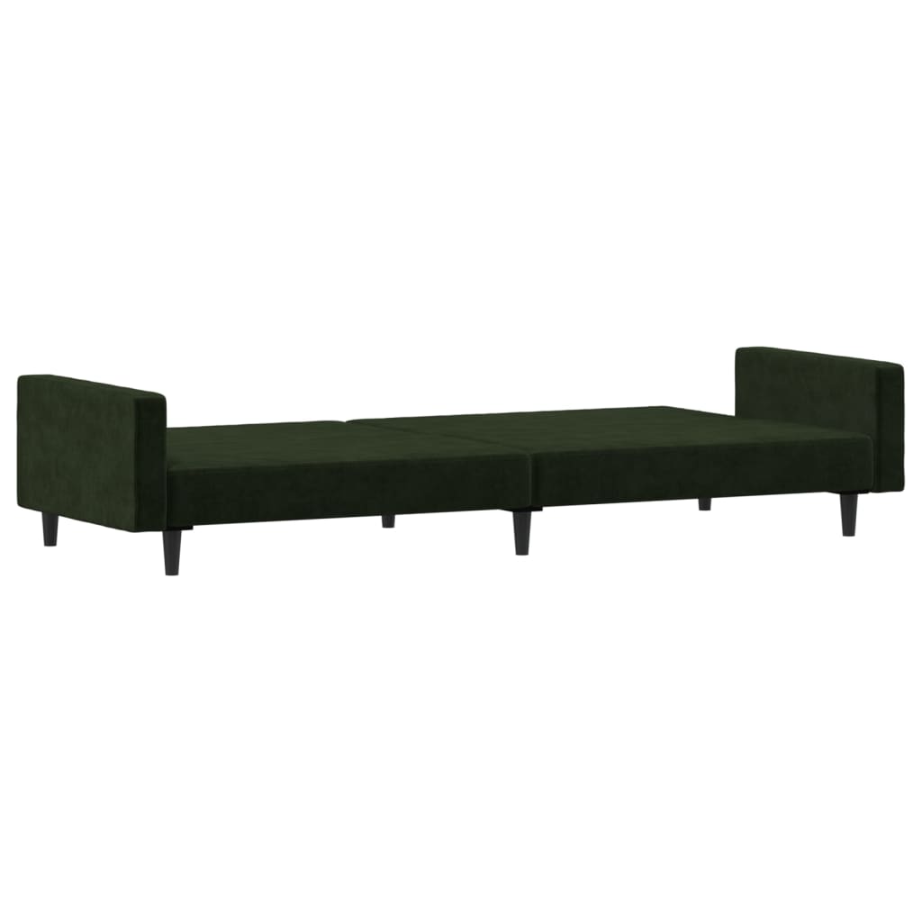 vidaXL 2-Seater Sofa Bed Dark Green Velvet-5