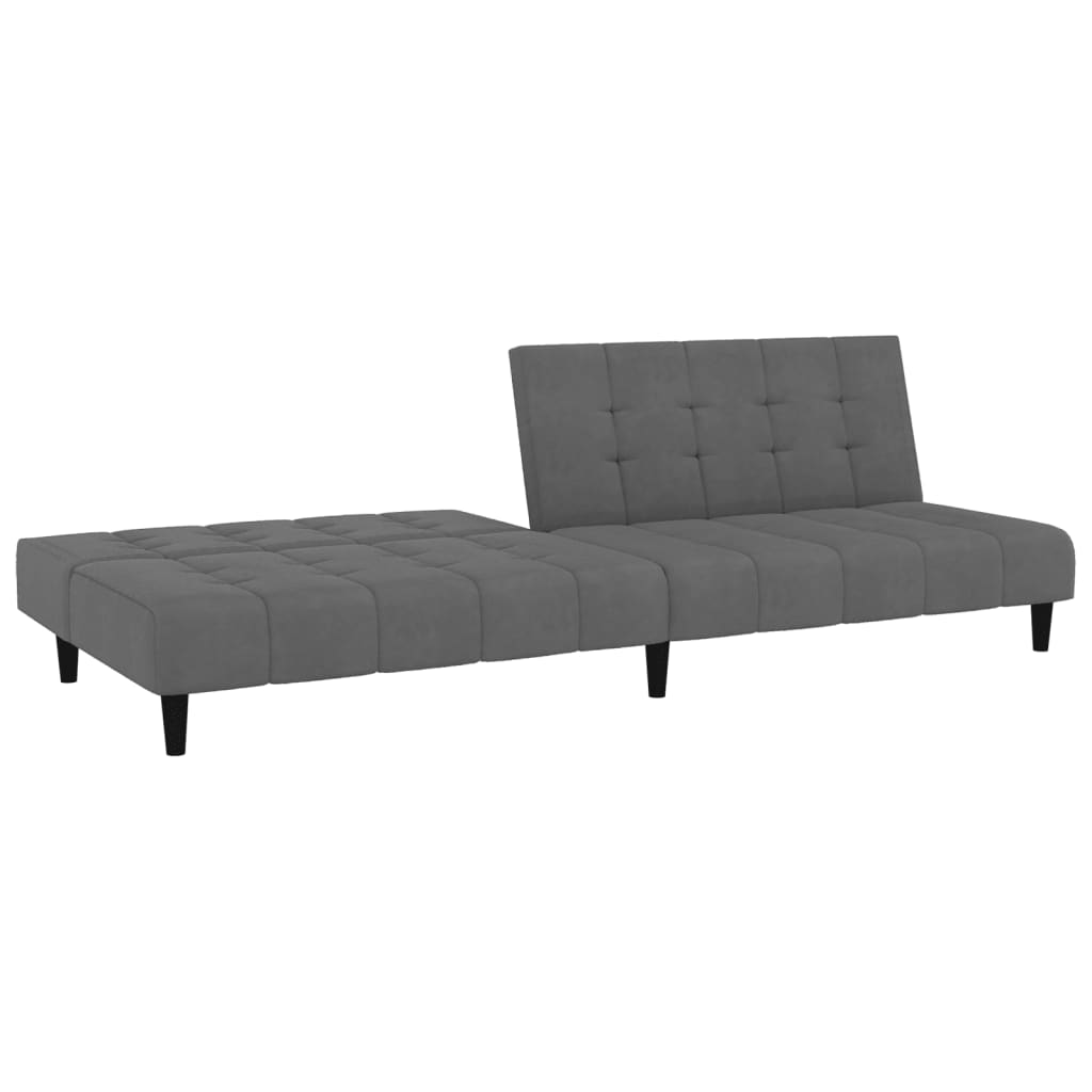 vidaXL 2-Seater Sofa Bed Dark Gray Velvet-3