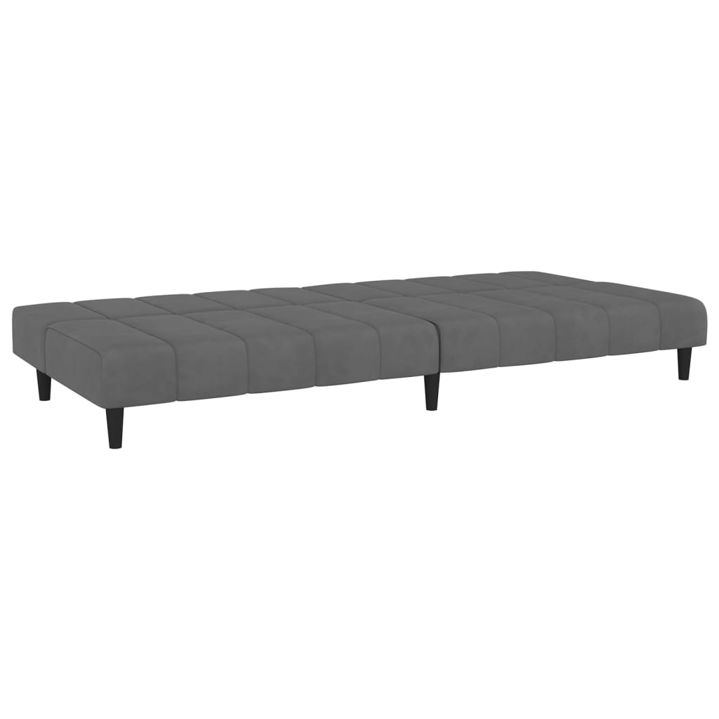 vidaXL 2-Seater Sofa Bed Dark Gray Velvet-5