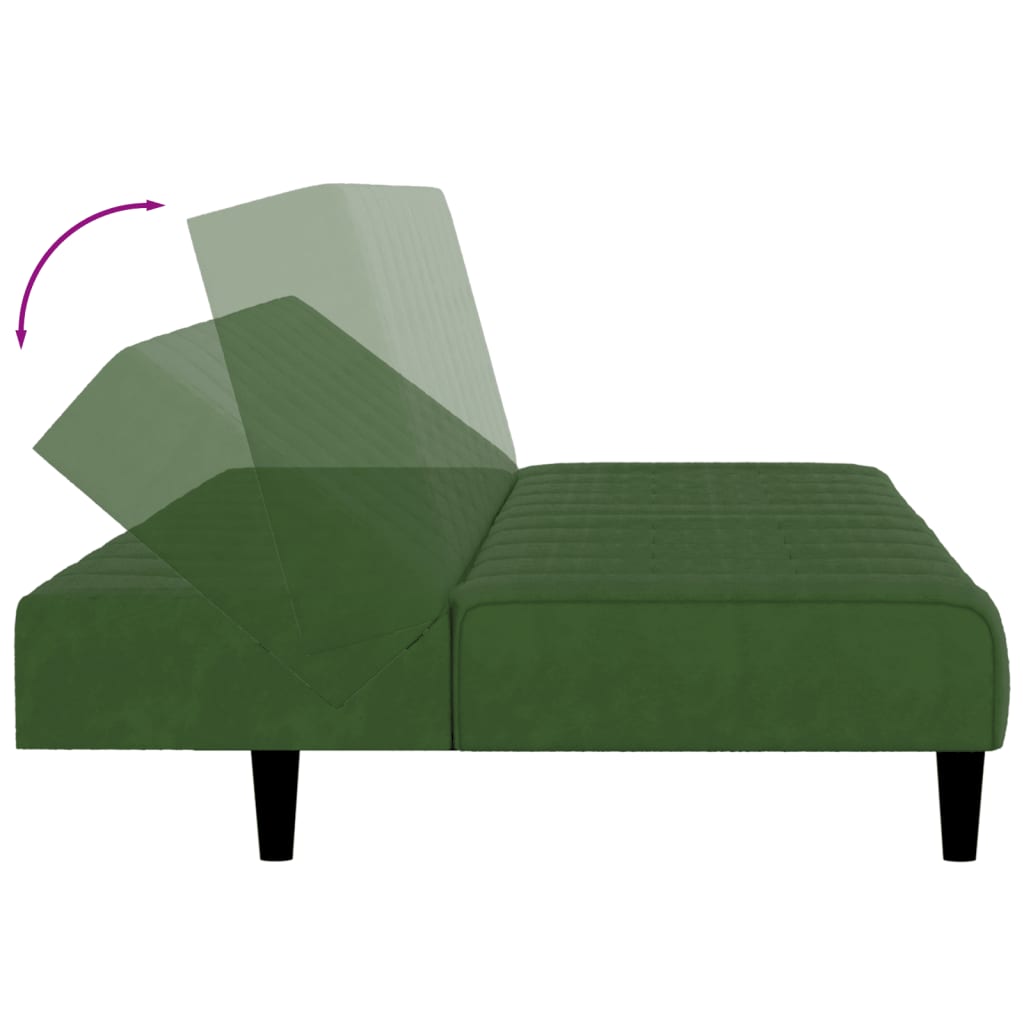 vidaXL 2-Seater Sofa Bed Dark Green Velvet-6