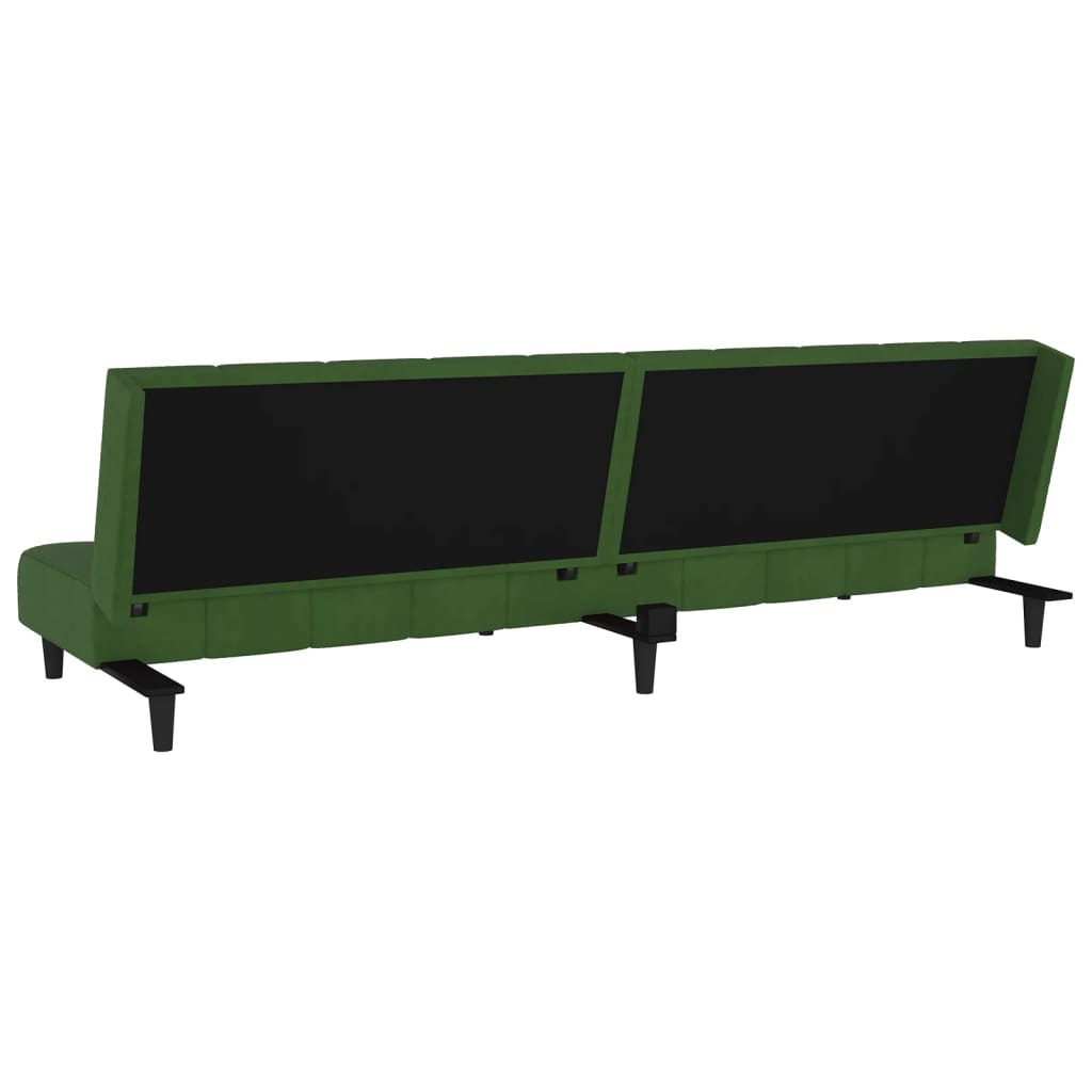 vidaXL 2-Seater Sofa Bed Dark Green Velvet-7