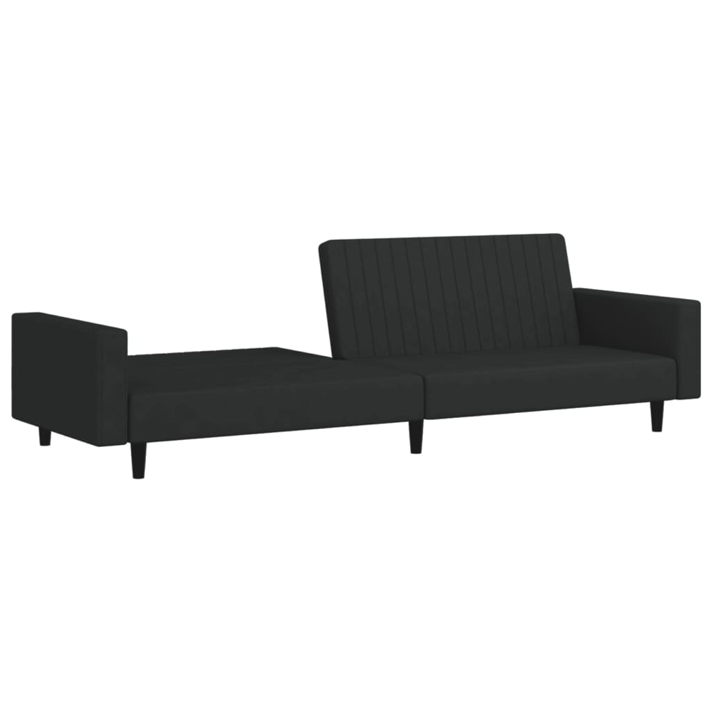 vidaXL 2-Seater Sofa Bed Black Velvet-3