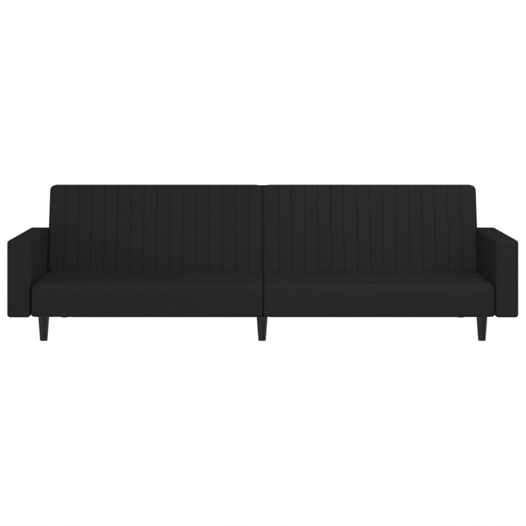 vidaXL 2-Seater Sofa Bed Black Velvet-4