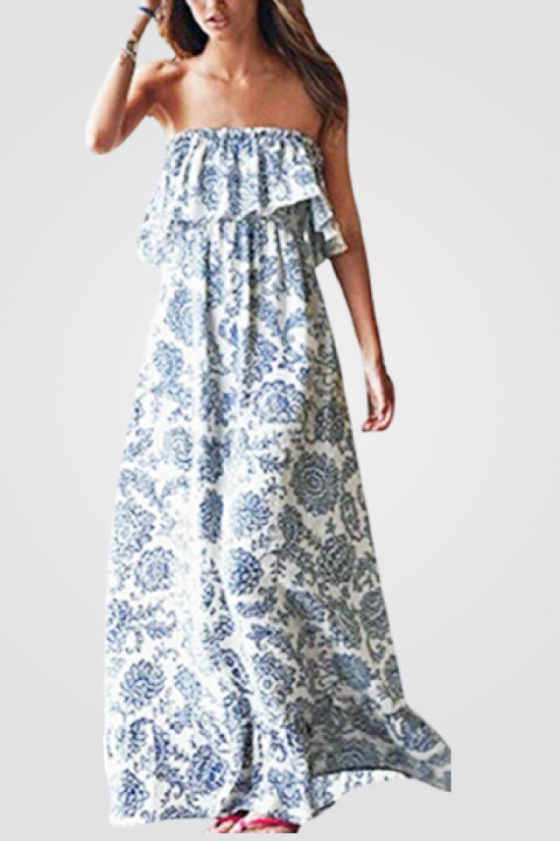 Strapless Boho Maxi Dress - 99fab 