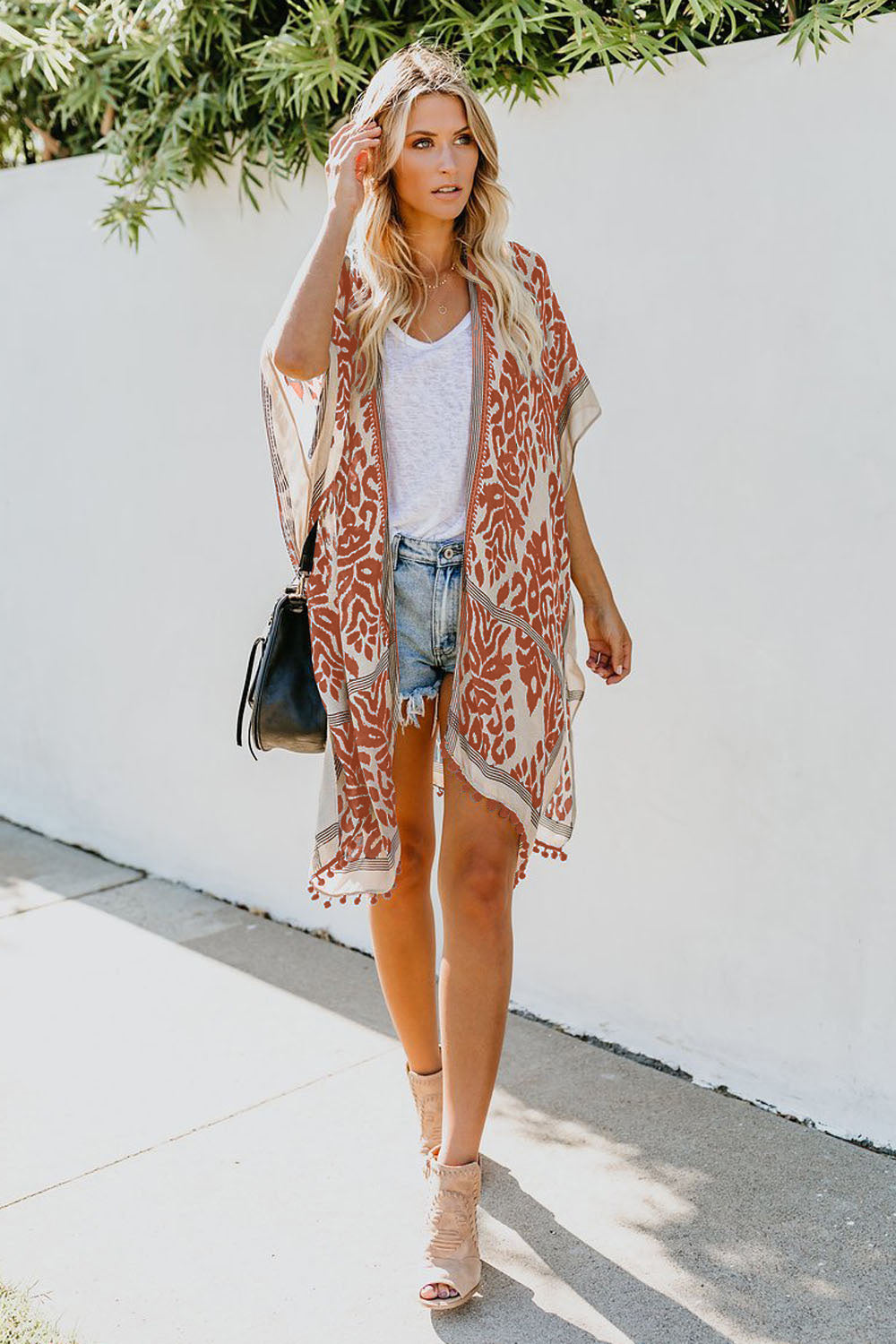 Pom Pom Open Front Kimono