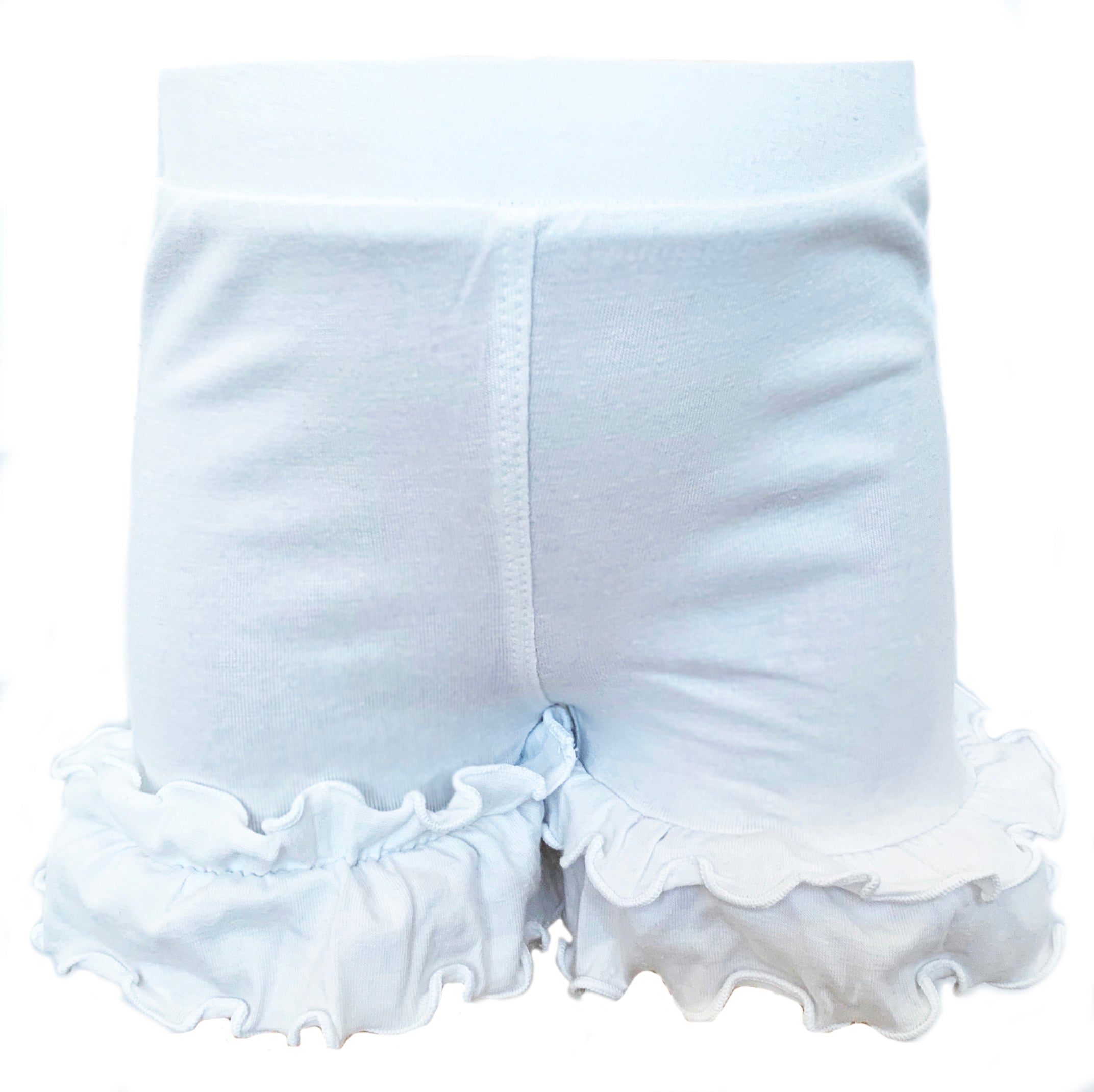 Girls White Knit Ruffle Shorts 4/5T-7/8