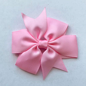 Set of 3- Baby Pink, Hot Pink, Black 3" Ribbon Bow Clips