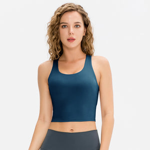 Contrast Strap Cropped Yoga Tank