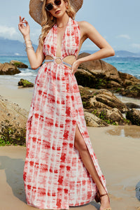 Tie Die Keyhole Maxi Dress