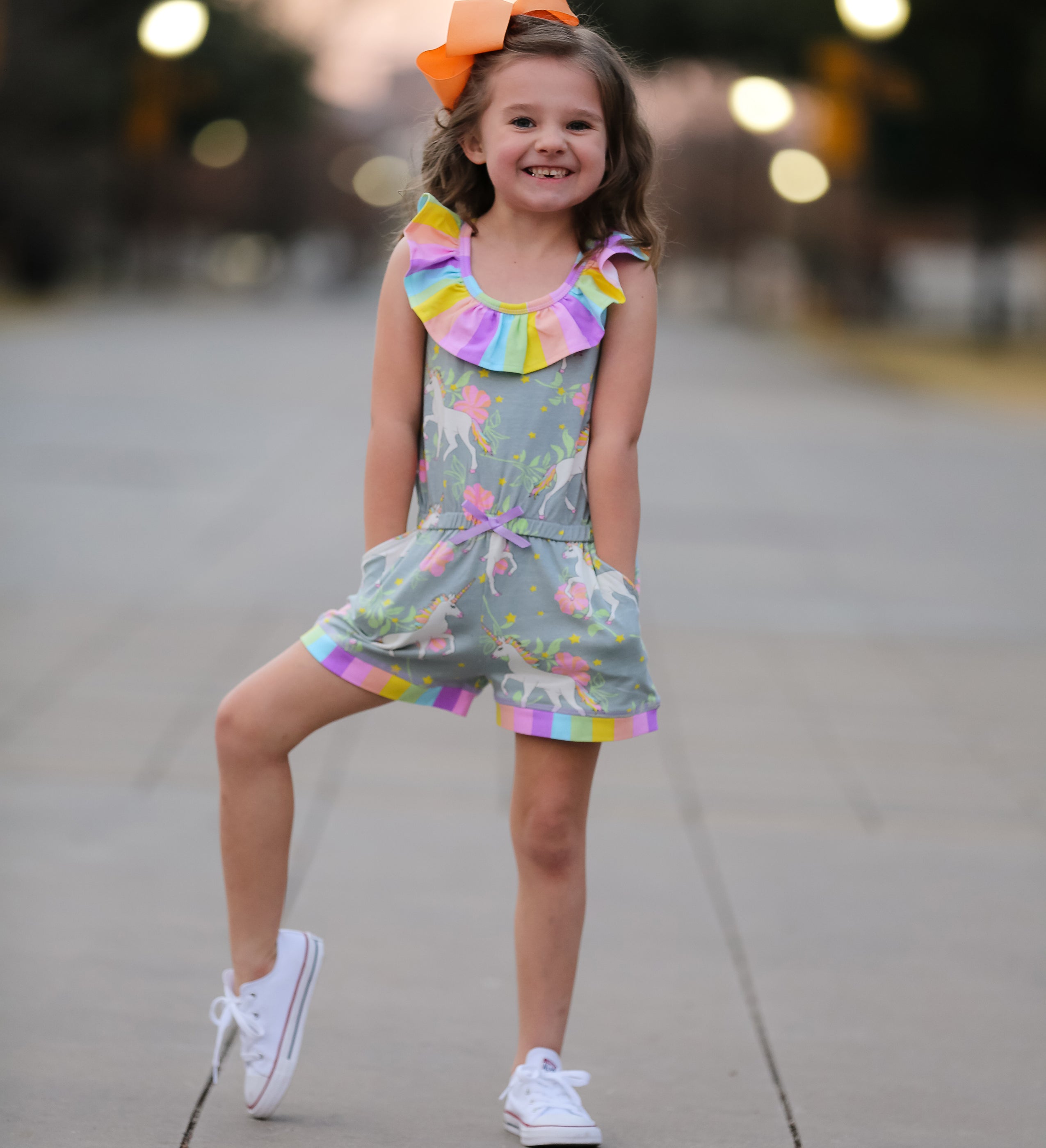 Little Big Girls Jumpsuit Magical Unicorn Rainbows Spring One Pc Boutique Clothing