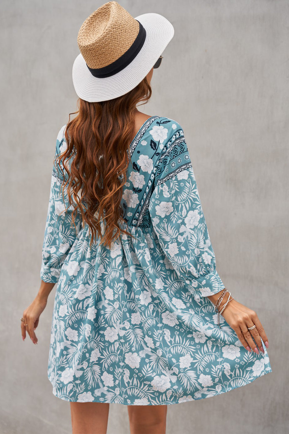 Bohemian Vintage Print Dress