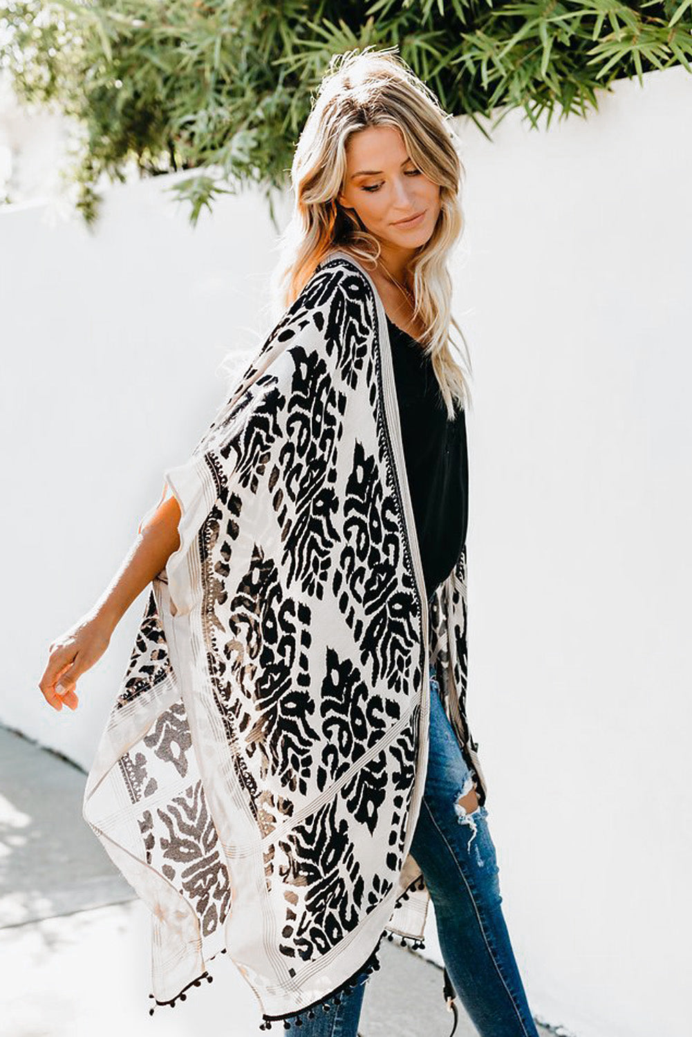 Pom Pom Open Front Kimono