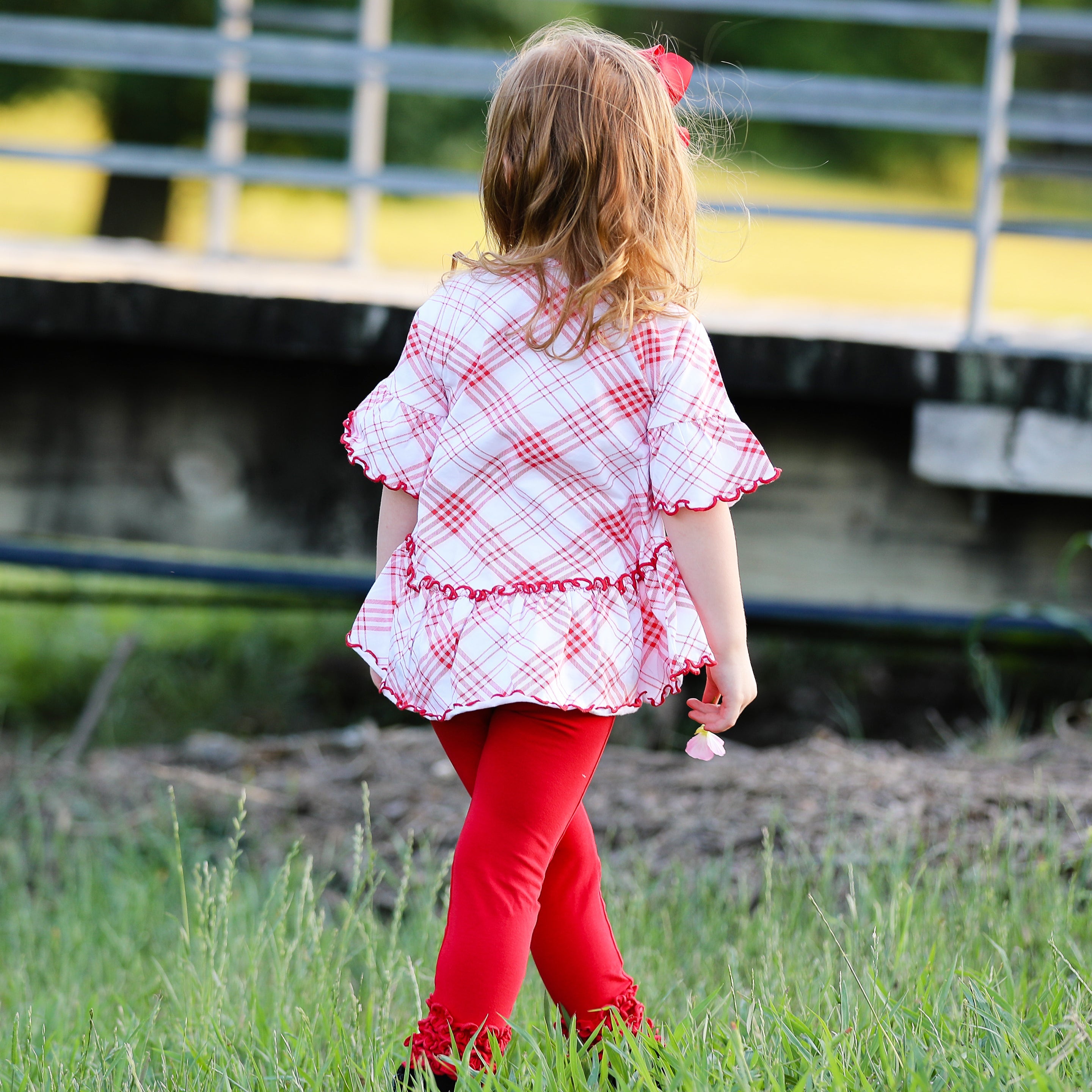 Baby Toddler Big Girls Boutique Red Ruffle Butt Leggings