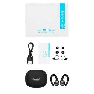 AIR Active 2.0 Matte Black Sport Earbuds (In Ear Wireless Headphones)