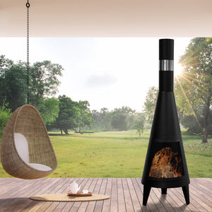 Outdoor Chiminea Fireplace Iron Fire Pit