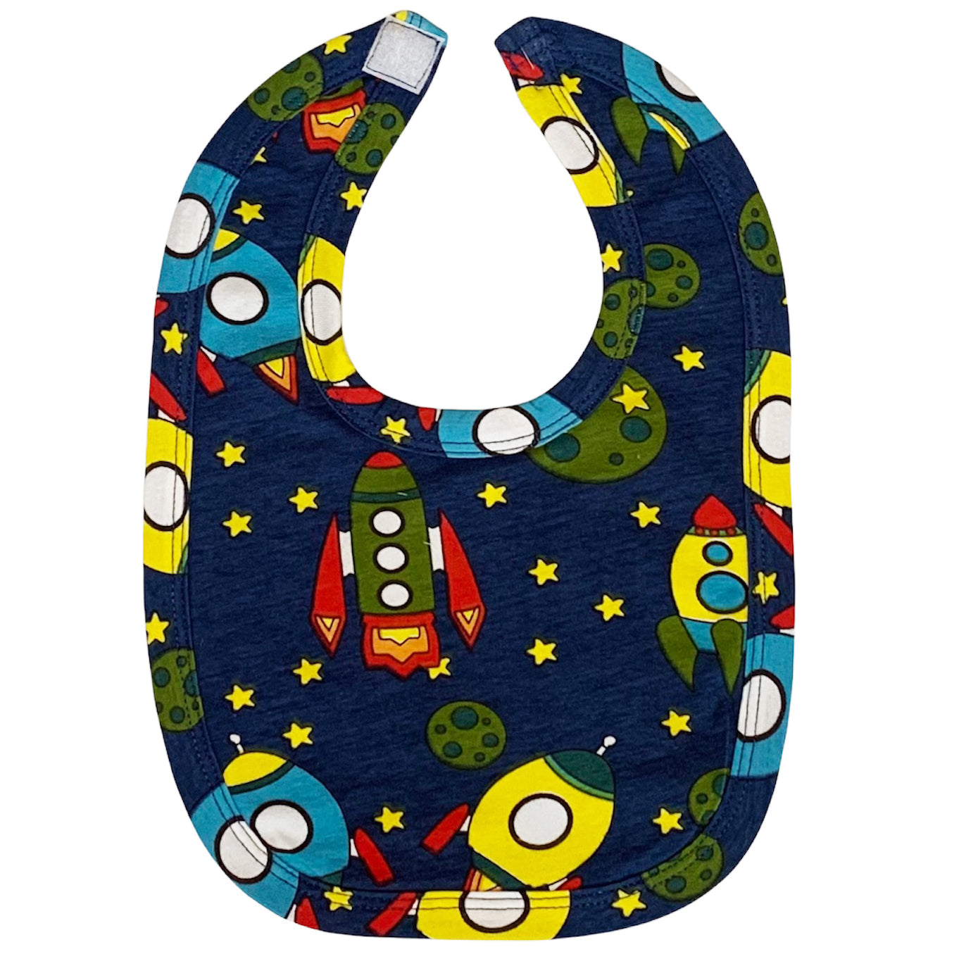 Baby Toddler Boy Space Ship Blanket & Bib Gift Set 2 pc Knit Cotton