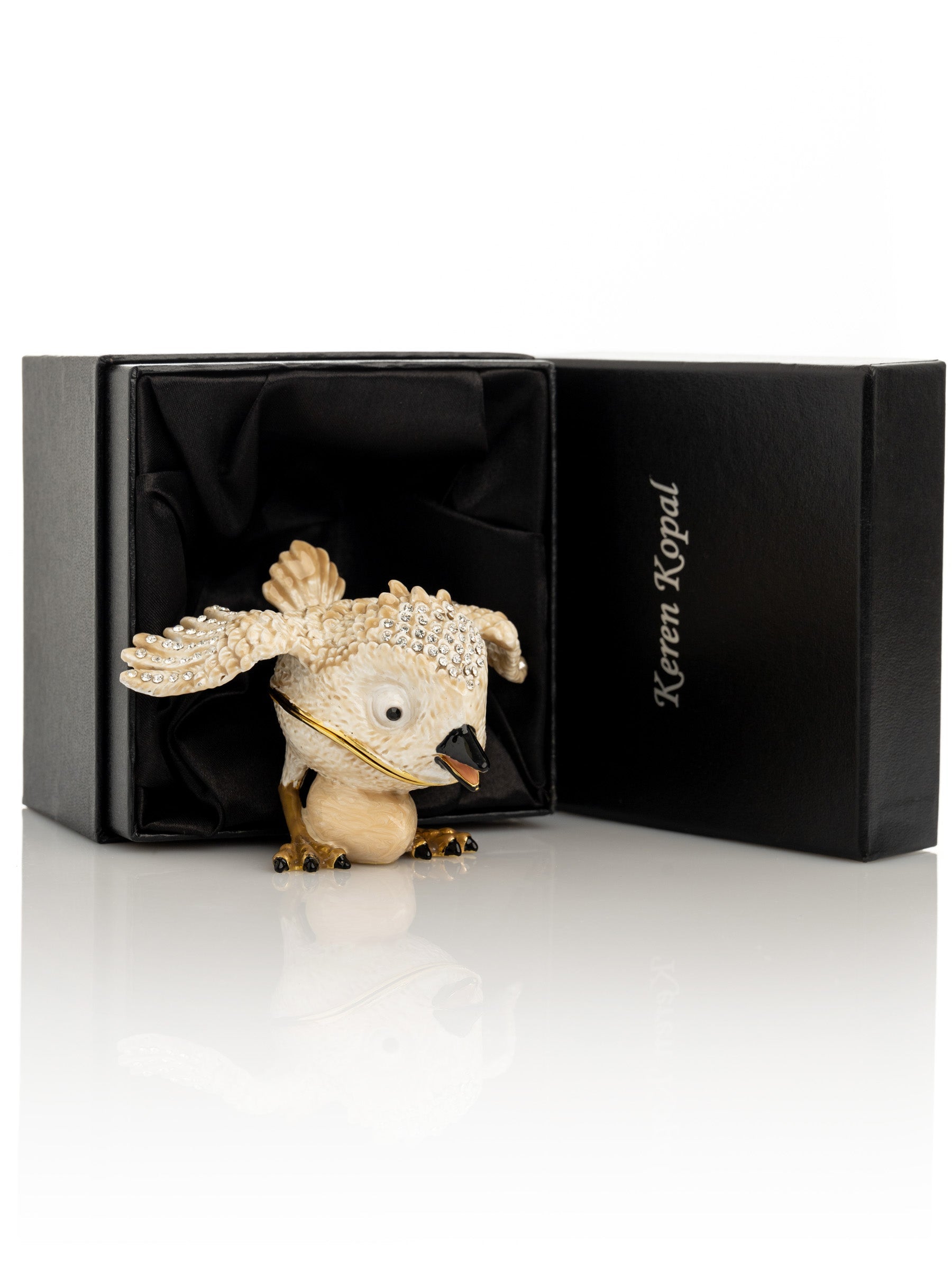 Beige Bird with Egg Trinket Box-9