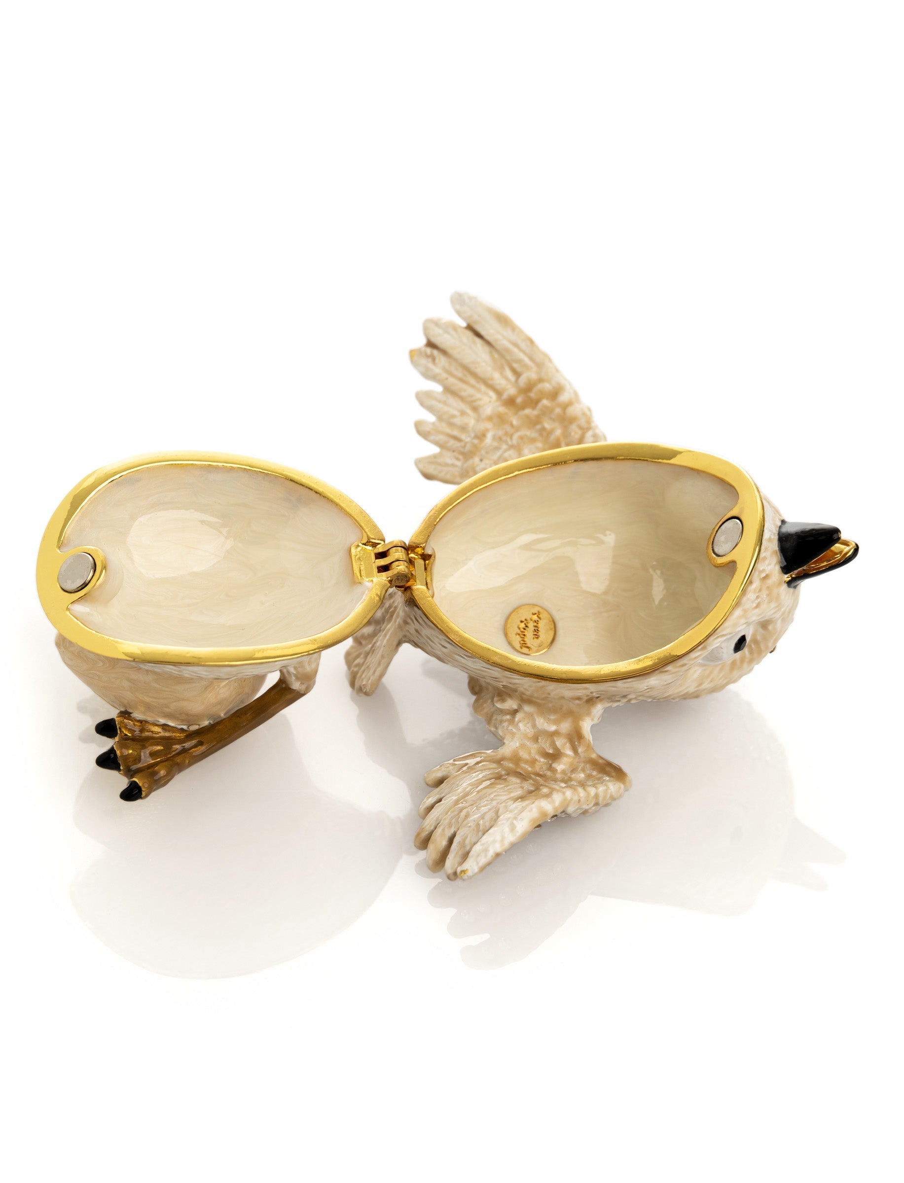 Beige Bird with Egg Trinket Box-8