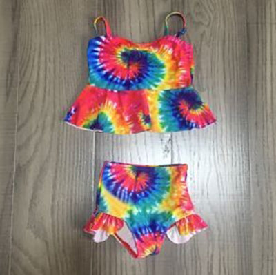 AL Limited Girls 2 piece Ruffle Tie Dye Tankini Swimsuit - 99fab 