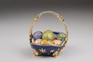 Blue Basket Carring Small Faberge Eggs