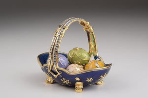 Blue Basket Carring Small Faberge Eggs