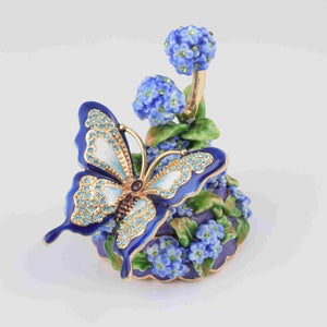 Blue Butterfly on Flowers