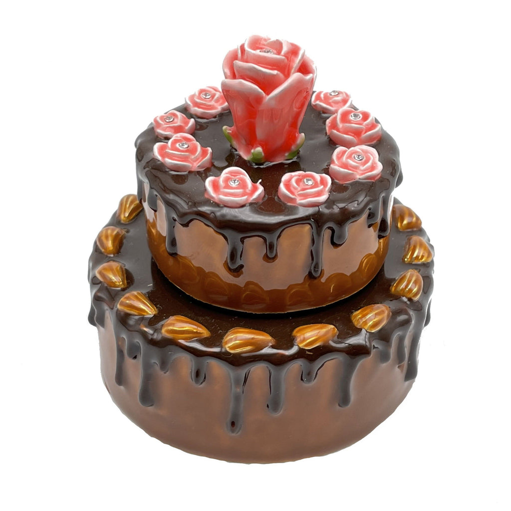 Brown Birthday Cake music box plays Happy Birthday - 99fab 