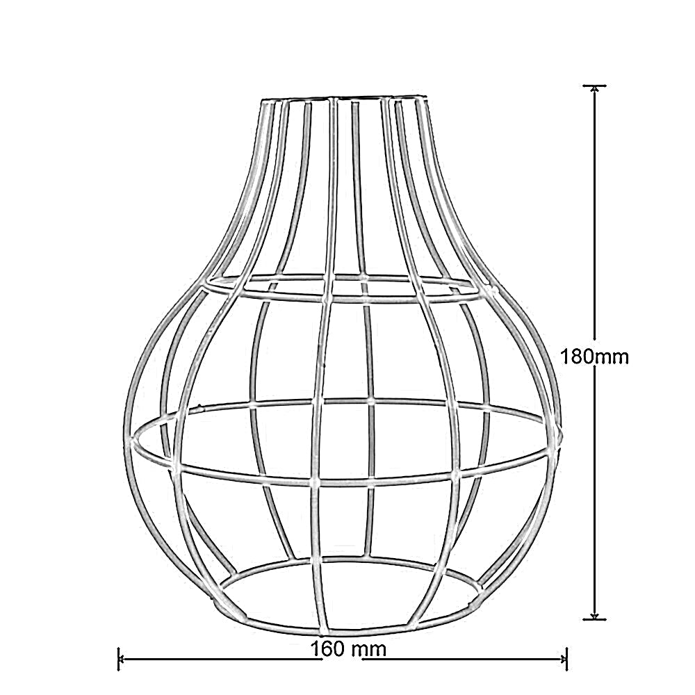 Industrial Vase Shape Metal Wire Cage Lampshade  ~ 1721-8