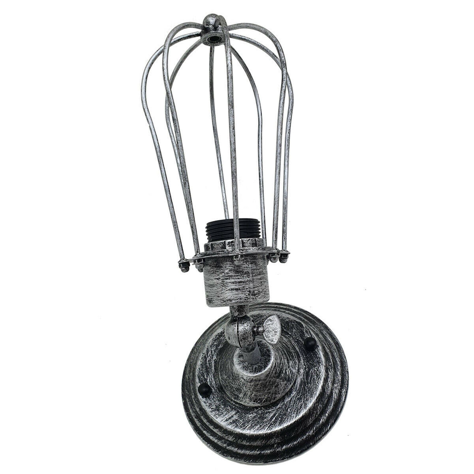 Birdcage Balloon Shape wall light Brushed Silver