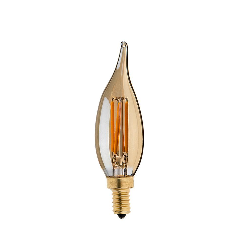 E12 4W C35 LED Candelabra Bulbs 2200K Warm White Dimmable LED Filament Bulb~1041-0