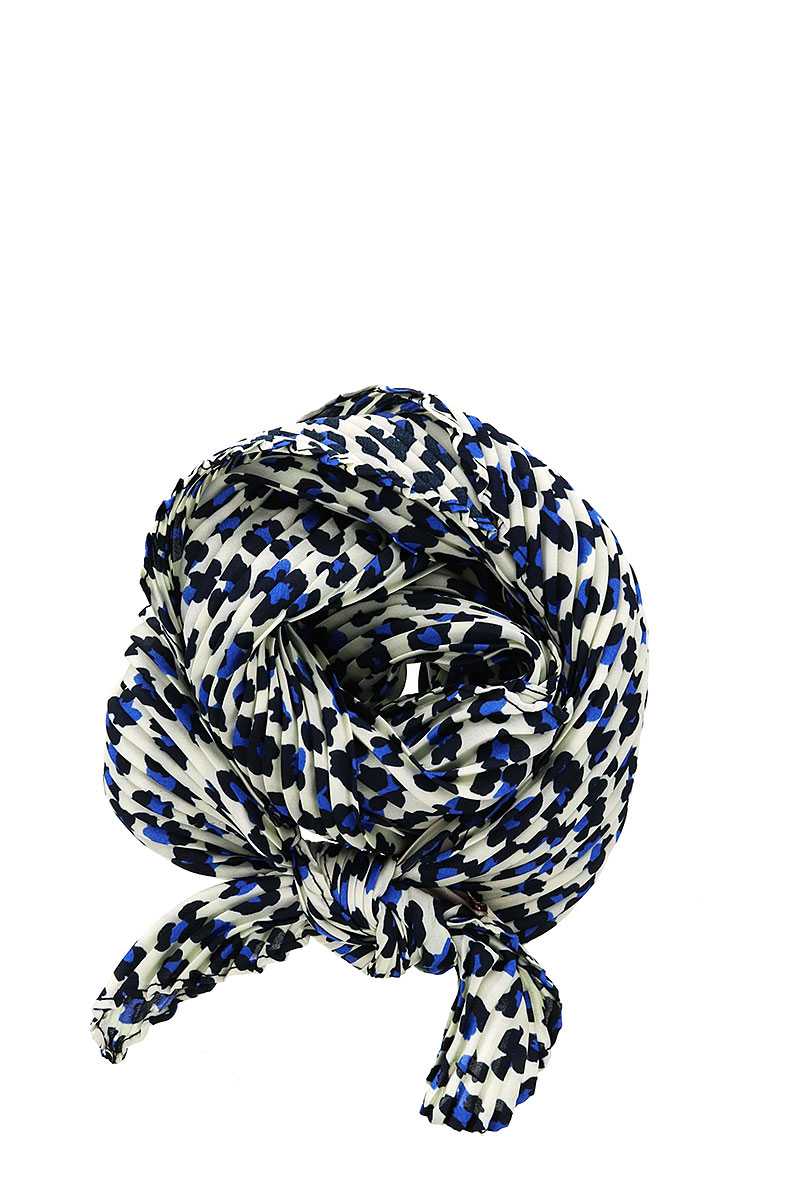 Designer Pleated Leopard Print Scarf - 99FAB