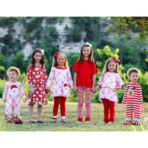 Girls Boutique Santa Holiday Christmas Holiday Clothing Set Outfit