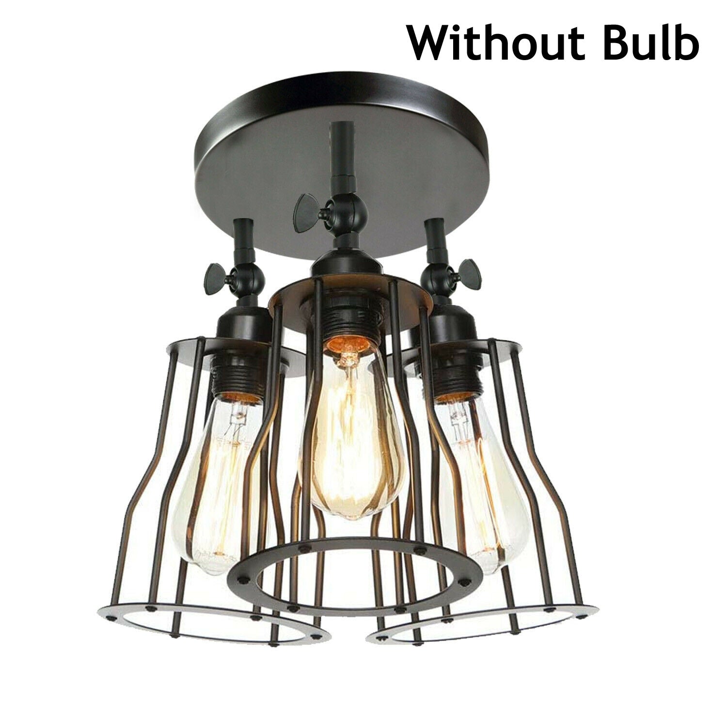 Ceiling Light Modern Industrial Vintage Cage Style Flush Mount~1759-7