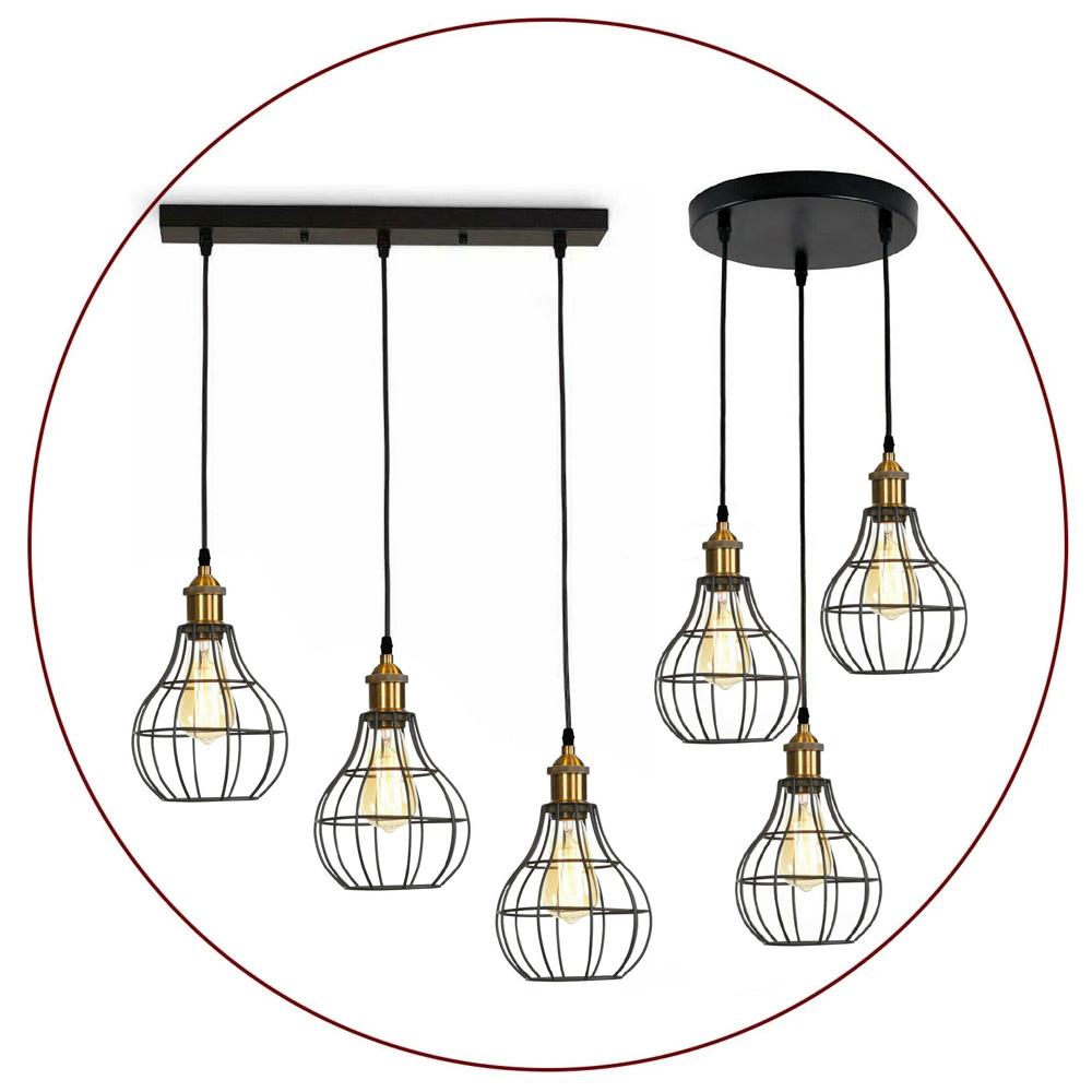 Vintage Modern Industrial Wire Cage Style Retro Ceiling Pendant Light 3 Head Ceiling Lamp~1460