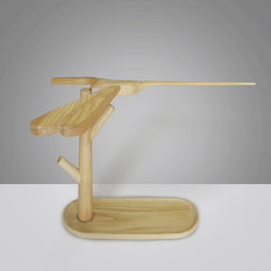 Dragonfly Balancing Lamp, Handcrafted Wood Lamp