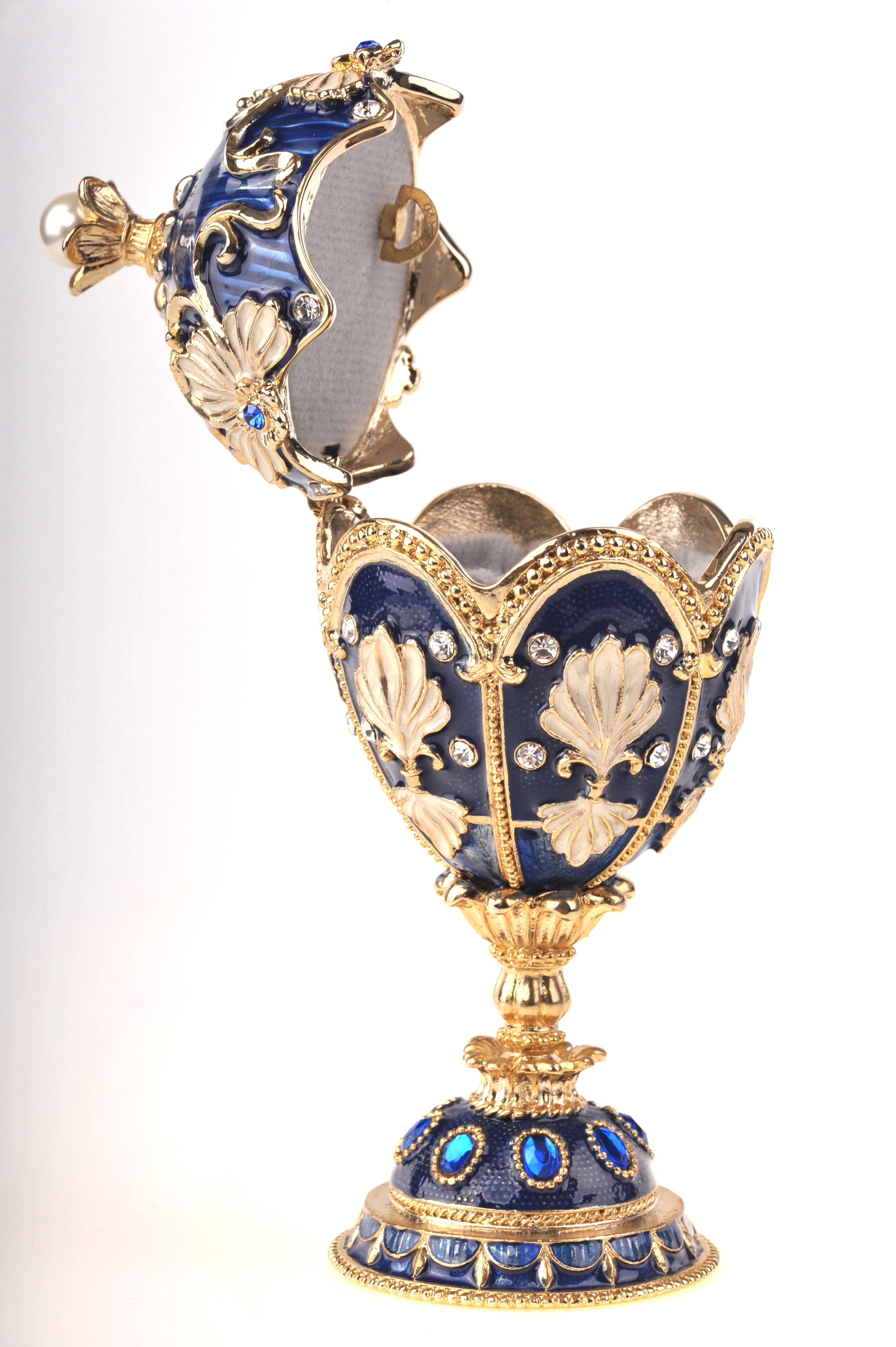 Music Playing Blue Faberge Egg-12