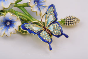 Blue Butterfly on Flowers-7